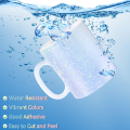 50 Sheets A6 Holographic Broken Glass Cold Lamination Film Self-Adhesive Holographic Vinyl Sticker Waterproof Clear 105×148mm.
