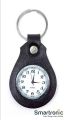 Smartronic™ Branded Leather Clock KeyChain With Working Clock Keyrings Keychains Key Chains Rings Clock Black Colour. 