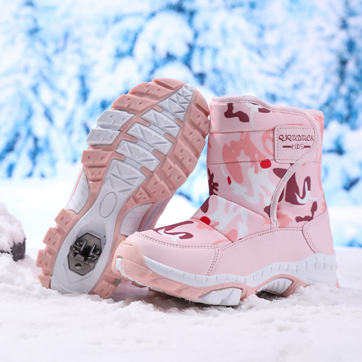 2024%20Winter%20Children%20Shoes%20Plush%20Waterproof%20Fabric%20Non-Slip%20Pink%20Girl%20Shoes%20Rubber%20Sole%20Snow%20Boots%20Fashion%20Warm%20Outdoor%20Boots%20-%20Image%203