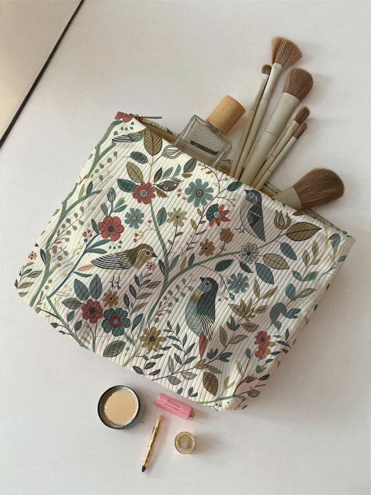 1pc%EF%BC%8CBranch%20bird%20pattern%20corduroy%20zipper%20makeup%20bag,%20lightweight%20and%20multifunctional%20cosmetic%20storage%20bag%20-%20Image%206