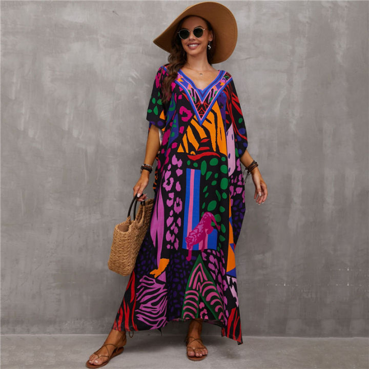Vacation%20Outfit%20Plus%20Swimsuit%20Kaftan%20Dresses%20for%20Women%20Plus%20Size%20Bathing%20Suit%20Cover%20Up%20Caftan%20Maxi%20Beach%20Dresses%20-%20Image%206