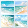 24pcs, Beach Theme Scrapbook Paper, A5 Size, DIY Journals, Material Paper, Patchwork, Photo Albums, Notebooks, Decorations.