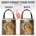 Mucha Series Digital Printed Canvas Bag Open Tote Bag Handbag Retro Canvas Shopping Bag. 
