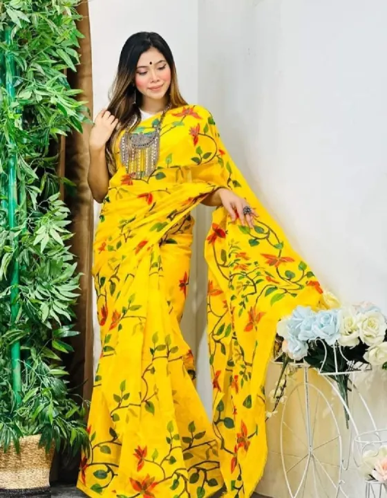 New%20tangail%20halfsilk%20screen%20print%20saree%20FOR%20woman%20-%20Image%203