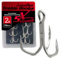 Treble Hooks 5X Strong Barbed Sharp Triple Fishing Hook for Freshwater and Saltwater 10pcs 2# 4# 6# 8# 10#.