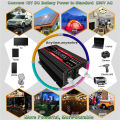 4000W Sine Wave Inverter 12V to AC 220V/110V Voltage Transformer Power Socket Converter for Car Home Outdoor. 