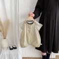 2pcs Baby Suits Newborn Boy Clothes Summer Short Sleeves Stripe Baby Tops with Jumpsuit Two Piece Sets 0-2yrs.
