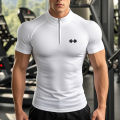 Compression Shirts Men Running Short Sleeve T-shirts Gym Clothes Summer Tight Fitness T Shirt Quick Dry Muscle Polo Shirt.