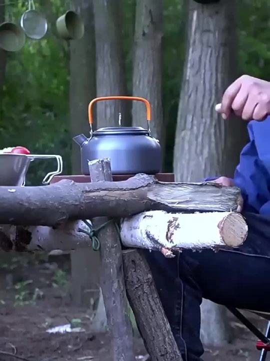 1pcs/1set Camping Cookware Kit Outdoor Cooking Set Aluminum Equipment Outdoor Pot Travel Tableware Kitchen Hiking Picnic BBQ