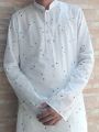 Dhuti cloth with some print 100% cotton guarantee  panjabi [ Slim Fit ]. 