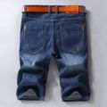 2024 Summer New Denim Shorts Black and Blue Men's Clothing Stretch Straight Slim Fit Casual Short Jeans Men's Brand Clothing. 