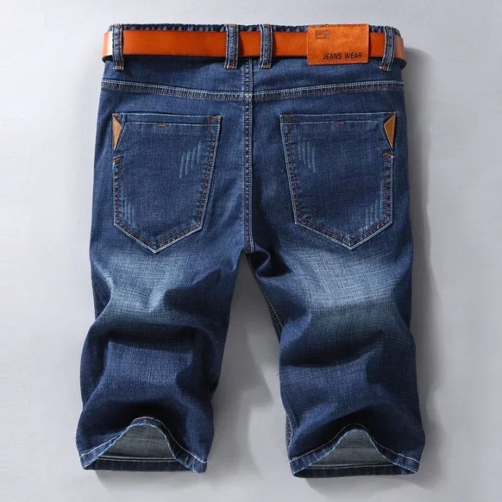 2024%20Summer%20New%20Denim%20Shorts%20Black%20and%20Blue%20Men's%20Clothing%20Stretch%20Straight%20Slim%20Fit%20Casual%20Short%20Jeans%20Men's%20Brand%20Clothing%20-%20Image%204