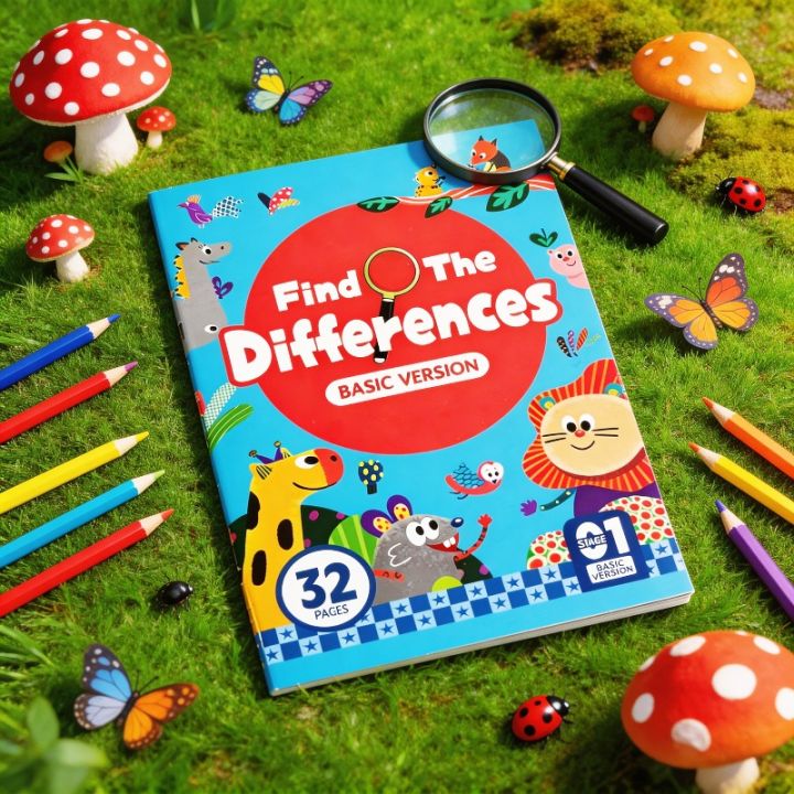 Focus Training, Find Different, Find Different Game Books, Visually Discover Big Challenges, Fun Books and Picture Book