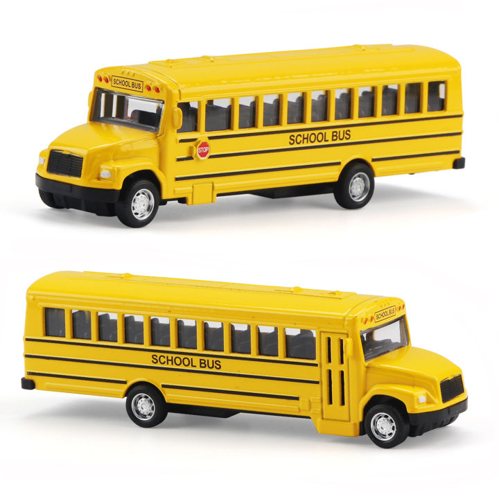 Simulation Alloy Pull Back School Bus Children's Inertia Toys Car Model Interactive Education Boy Gifts Toys Car Collection