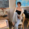 Ready to ship from Thailand singlet tank top lining hollow out irregular sexy vest crop top camis. 