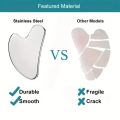 Gua Sha Facial Tool Stainless Steel GuaSha Massage Tool Natural Universal Facial Silver Metal Gua Sha Stainless Steel Boa'rd Beauty Skin Care. 