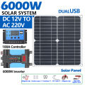 Complete Off-Grid 6000W Solar Power Kit+200W Foldable Solar Panel - Portable Power Station for Home Backup, RV Camping Car. 