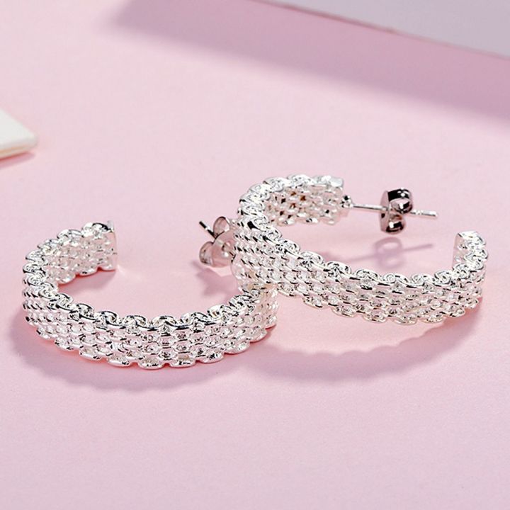 Popular%20fine%20925%20Sterling%20Silver%20charms%20stud%20Earrings%20for%20Women%20Creativity%20Christmas%20s%20Street%20all-match%20party%20Jewelry%20-%20Image%202