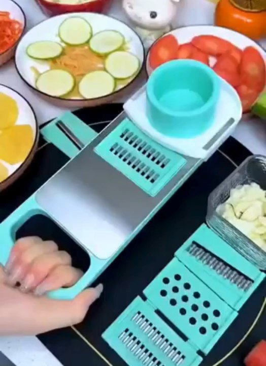 Face Value New Stainless Steel 5 In 1 PP Multi-Function Onion Potato Kitchen Tools Manual Food Chopper Vegetable Cutter Fruit Slicer