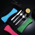 3 Pcs Portable Travel Cutlery Stainless Steel Western Style Steak Knife Fork Spoon Complete Set Of Tableware Home Use Outdoor. 