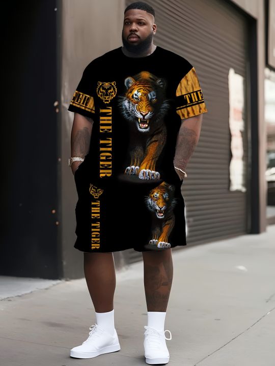 Summer%20men's%20casual%20round%20neck%20breathable%20T-shirt%20shorts%20set%20cool%20tiger%20pattern%20summer%20outdoor%20plus%20size%20two-piece%20set%20-%20Image%204
