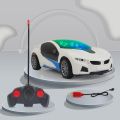 Remote Control Car Chargeable 3D Remote Control Lighting Famous Car Remote Car for Kids 4 Function Racing Car (3+ Years, White). 