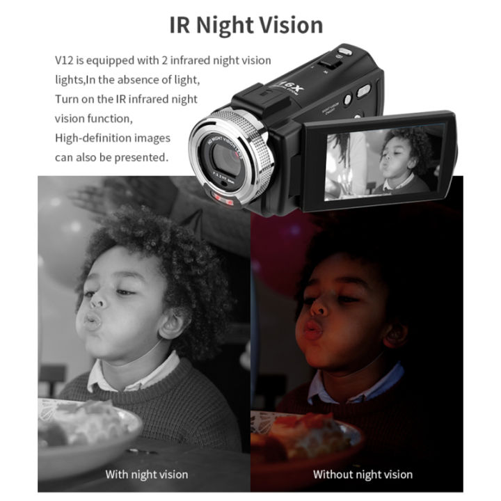 Andoer%20V12%201080P%20Full%20HD%2016X%20Digital%20Zoom%20Recording%20Video%20Camera%20Portable%20Camcorder%20w/%203.0%E2%80%9C%20Rotatable%20LCD%20Screen%20Video%20Camera%20-%20Image%203