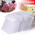 100PCS Organza Bags Random Mesh Organza Jewelry Bags Drawstring, Small Drawstring Favor Pouches Christmas Candy Wedding Birthday. 