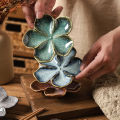 Petal-shaped Dipping Sauce Multi-color Small Plate Luxury Holiday Salad Vegetable and Fruit Ceramic Plate Kitchen Tableware.