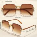 Square Frameless Classic Gradient Women Sunglasses. 