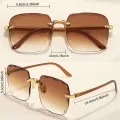 Square Frameless Classic Gradient Women Sunglasses. 