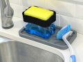 NEW 2 In 1 Scrubbing Liquid Detergent Dispenser Press Type Liquid Soap Box Pump Organizer Sponge Kitchen Bathroom Supplies. 