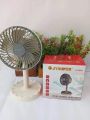 Joy Super JY-2218 Professional Rechargeable Portable Mini Table Fan Strong Wind Left to Right Oscillating Angle 45 Degrees - AC/DC. 