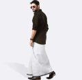 Cotton Fabrics best quality 5hand lungi white /black from smart men. 