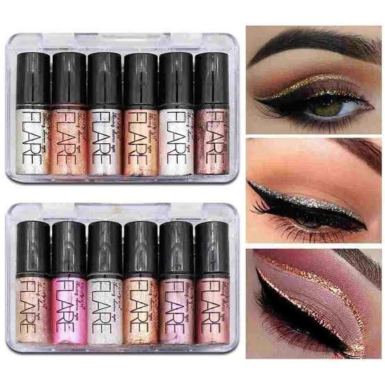 6 Colors Glitter Diamond Liquid Eyeshadow Set Pearlescent silkworm Cosmetics Brighten Lying Eyes Makeup shadow Eye