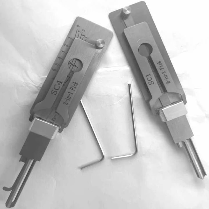 Decoder Lockpick Lishi Pick and Decoder Lock Picking SC1 SC4 2 in1 Locksmith Tools ...