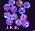 pack of 4 rubber transparent  flesh ligh  balls for kids/ multi color light ball with toy stick inside it. 