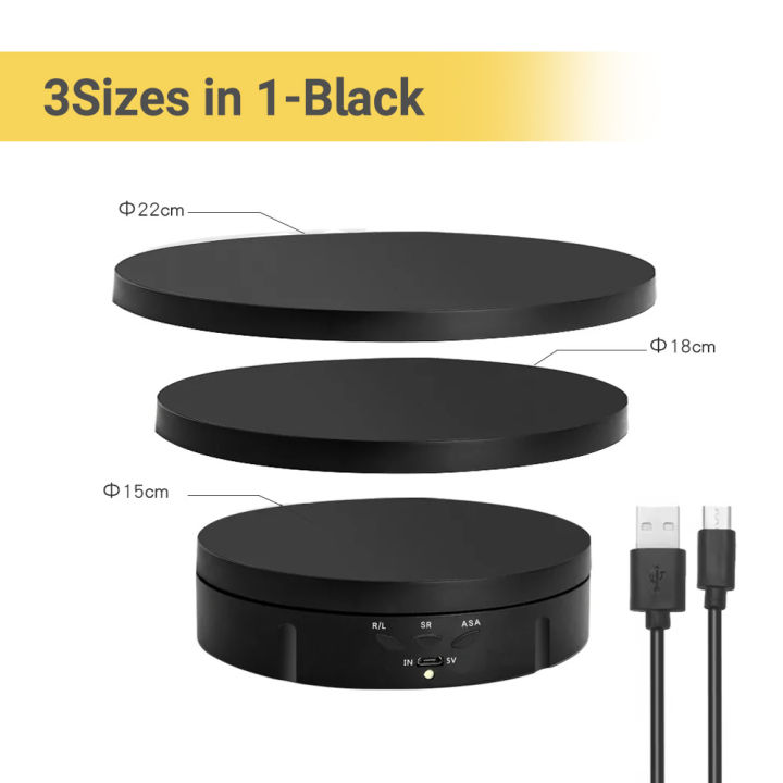 USB-Powered%20Rotating%20Turntable%20with%203%20Speed%20Modes%20360%C2%B0%20Motorized%20Display%20Stand%20for%20Product%20Photography%20Jewelry&Video%20Shooting%20-%20Image%207