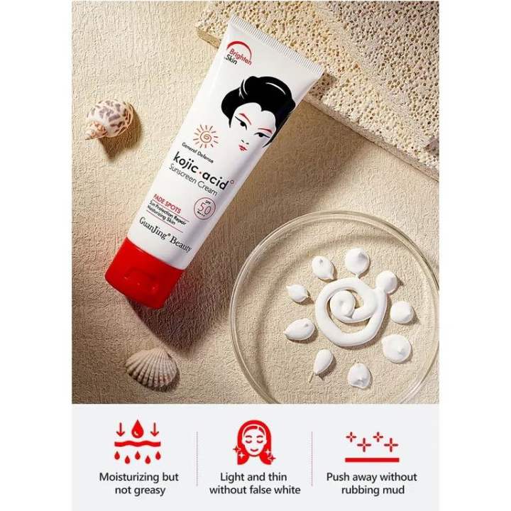 GUANJING%20Kojic%20Acid%20SPF%2050%20Sunscreen%20Cream%2080g%20-%20Image%202
