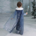 Elsa Dress for Girl Princess Birthday Party Winter Costume Kids Cosplay Frozen Evening Long Sleeve Clothes Snow Queen.