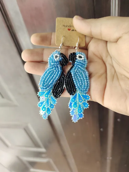 parrot%20style%20earings..%20customise%20handmade%20beads%20jewellary%20-%20Image%202