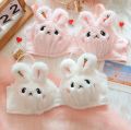 Japanese lolita girls Plush lingerie with underpants no steel ring push-up bra set warm lingerie  underpants suit bralette. 