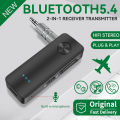 2 In 1 Bluetooth 5.4 Audio Receiver Transmitter Hifi Stereo Wireless Adapter 3.5MM AUX With Mic For Car Airplane TV PC Speaker.