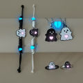 6-Piece Set Luminous Heart & Cute Cartoon Elf Pendants Couple Necklace Ring Bracelet Women's Fashion Jewelry Set. 