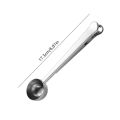 Two-in-one stainless steel coffee bean measuring spoon multi-functional food sealing clip food bag sealing clip baking gadget. 