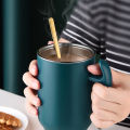 500ml Coffee Cup Large Capacity 304 Stainless Steel Mug With Lid Coffee Milk Cup Tea Coffee Mug Gift For Kitchen. 