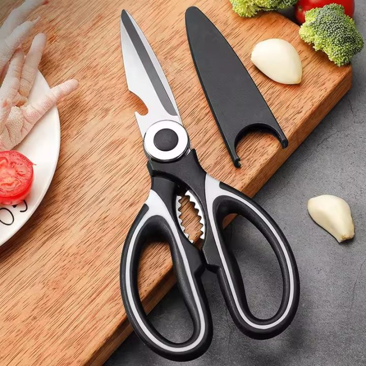 Stainless Steel Multipurpose Kitchen Scissor Tool for Meat Vegetables Barbeque Chicken Kitchen Supplies with Safety Sheath