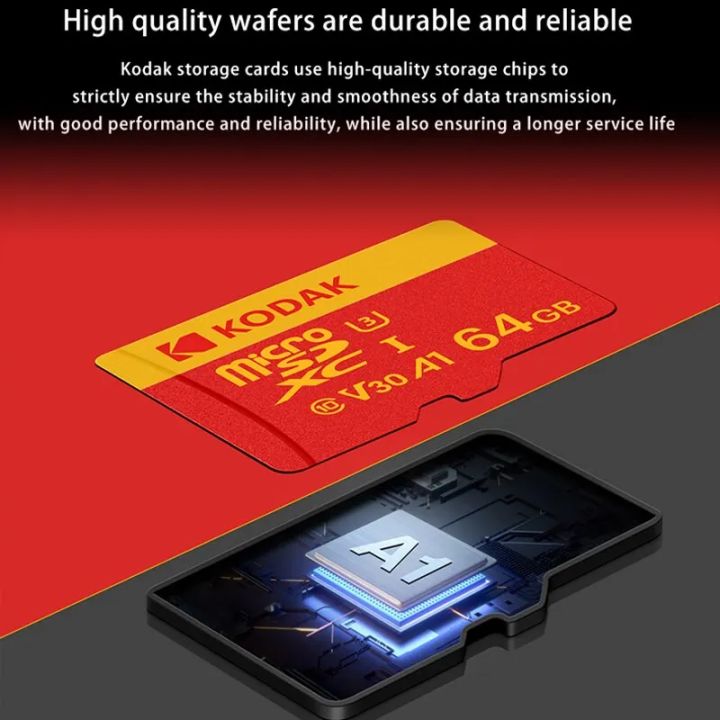 KODAK%20Micro%20SD%20Card%20Class10%20U3%20Memory%20Card%20MicroSD%2064GB%20128GB%20256GB%20SD/TF%20Flash%20Card%20on%20For%20Smartphone%20Tablet%20Camera%20-%20Image%205