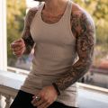 2025 Summer men Vest stripe gym Tank top Men Fitness sleeveless shirt Male Exercise Sports vest Undershirt Bodybuilding clothing. 