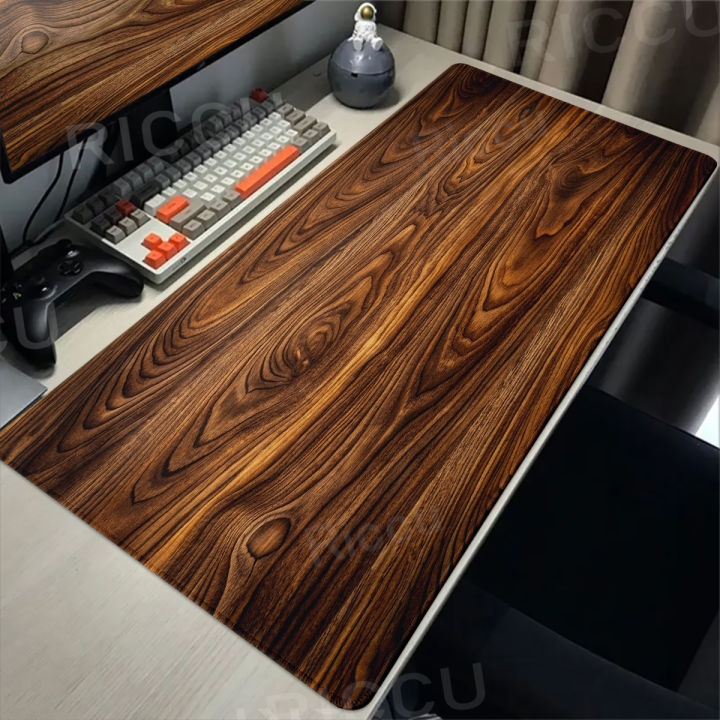 Large Mouse Pad Gaming Accessory XXL Wood Grain Texture Deskmat Non-Slip Base Computer Extended Mousepad Keyboard Laptop Micepad